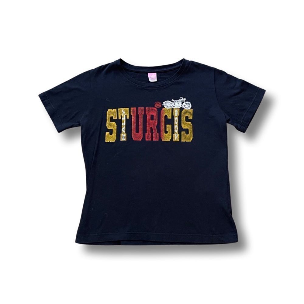 Vintage Sturgis Rally 2008 Black Women’s Short Sleeve Crew Neck T-Shirt • Size M